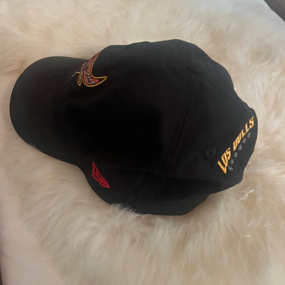 Black Cap with Colorful Bull and Rose Embroidery